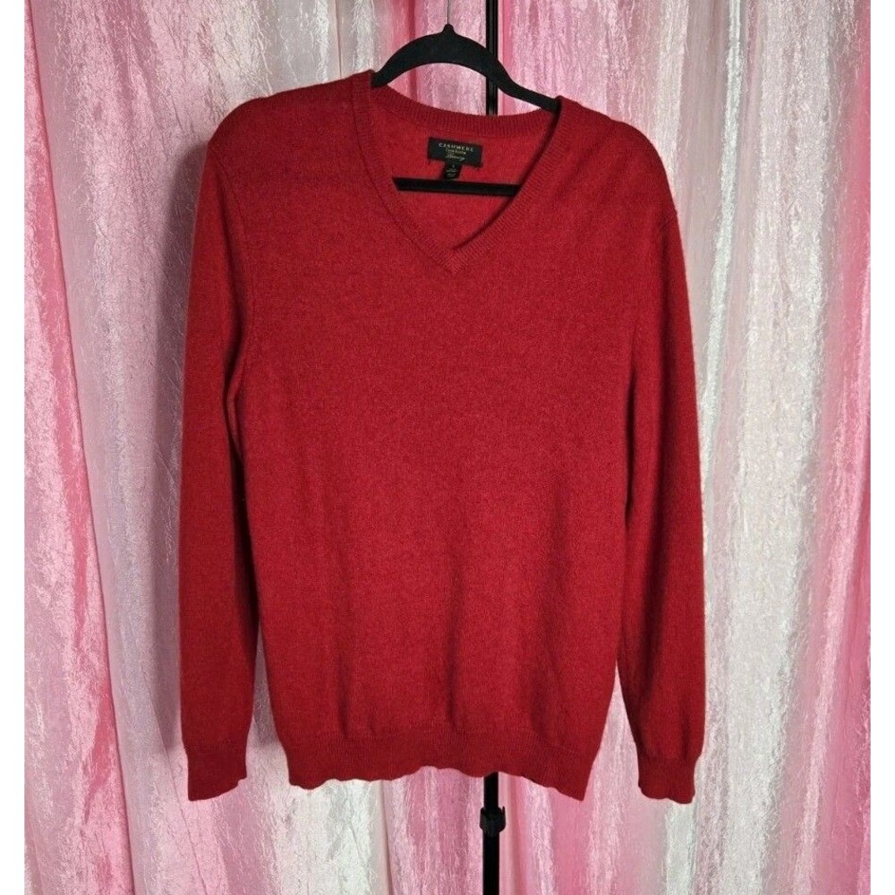 Club Room Luxury Red 100% Cashmere Crewneck Sweater Size Large